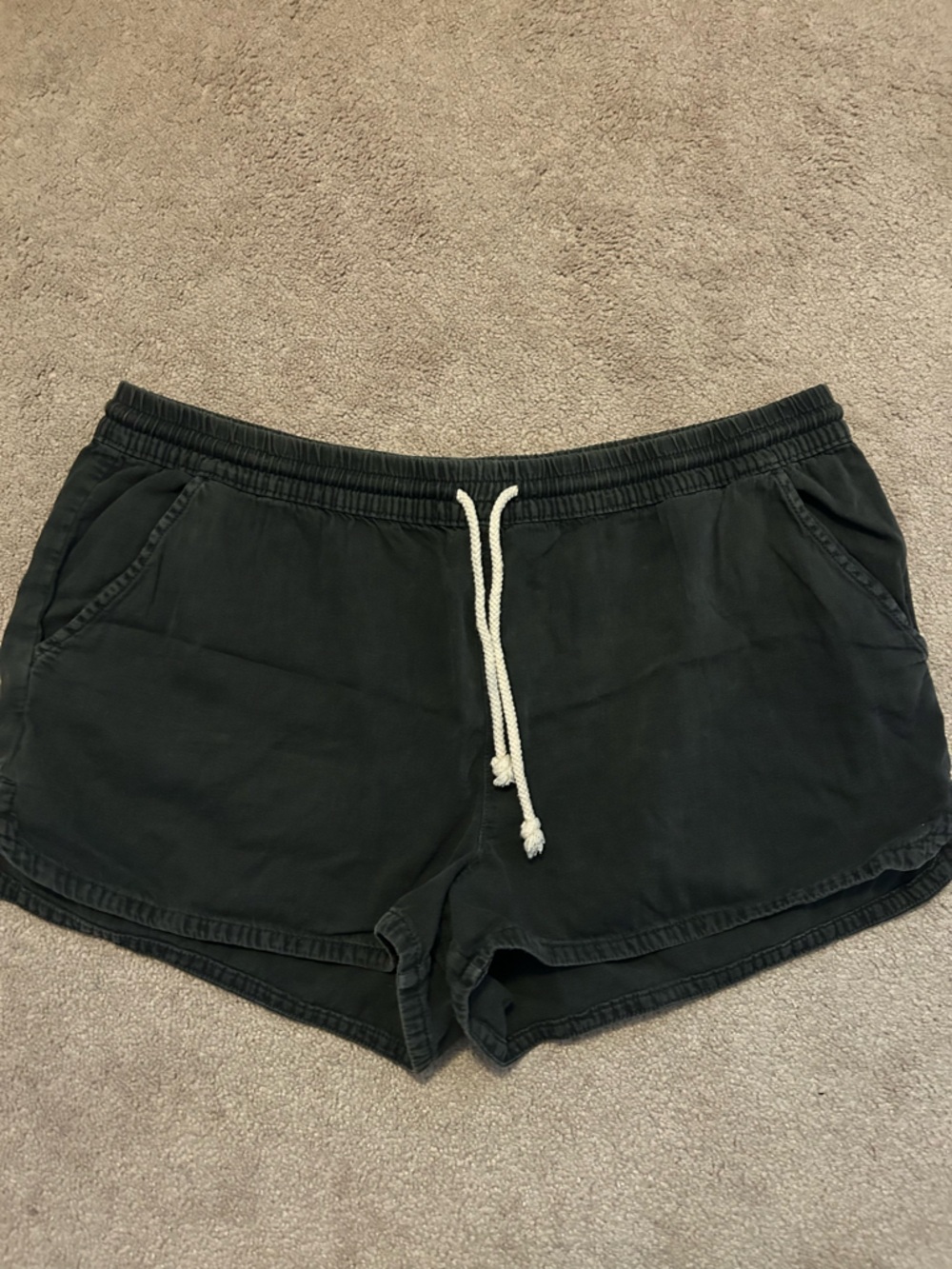 Aerie Black Elastic Waist Shorts with Drawstring